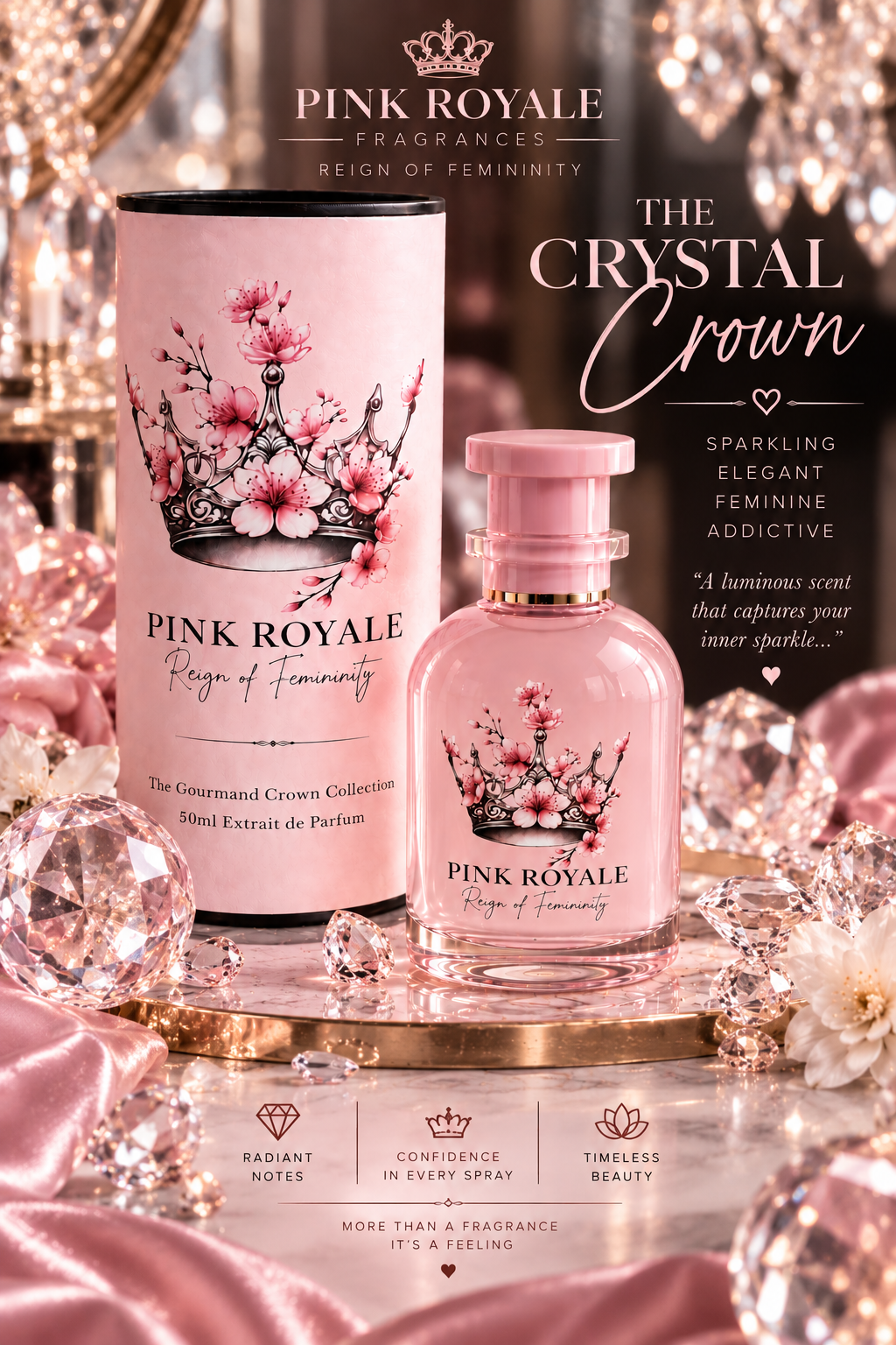 The Crystal Crown perfume packaging