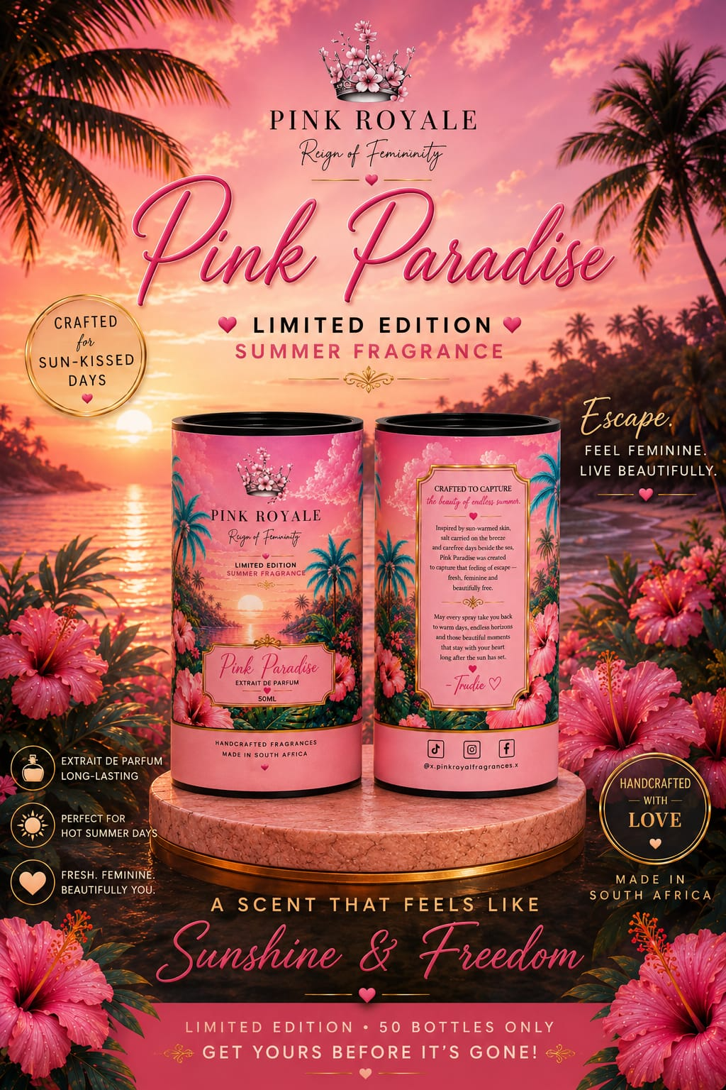 Pink Paradise perfume packaging