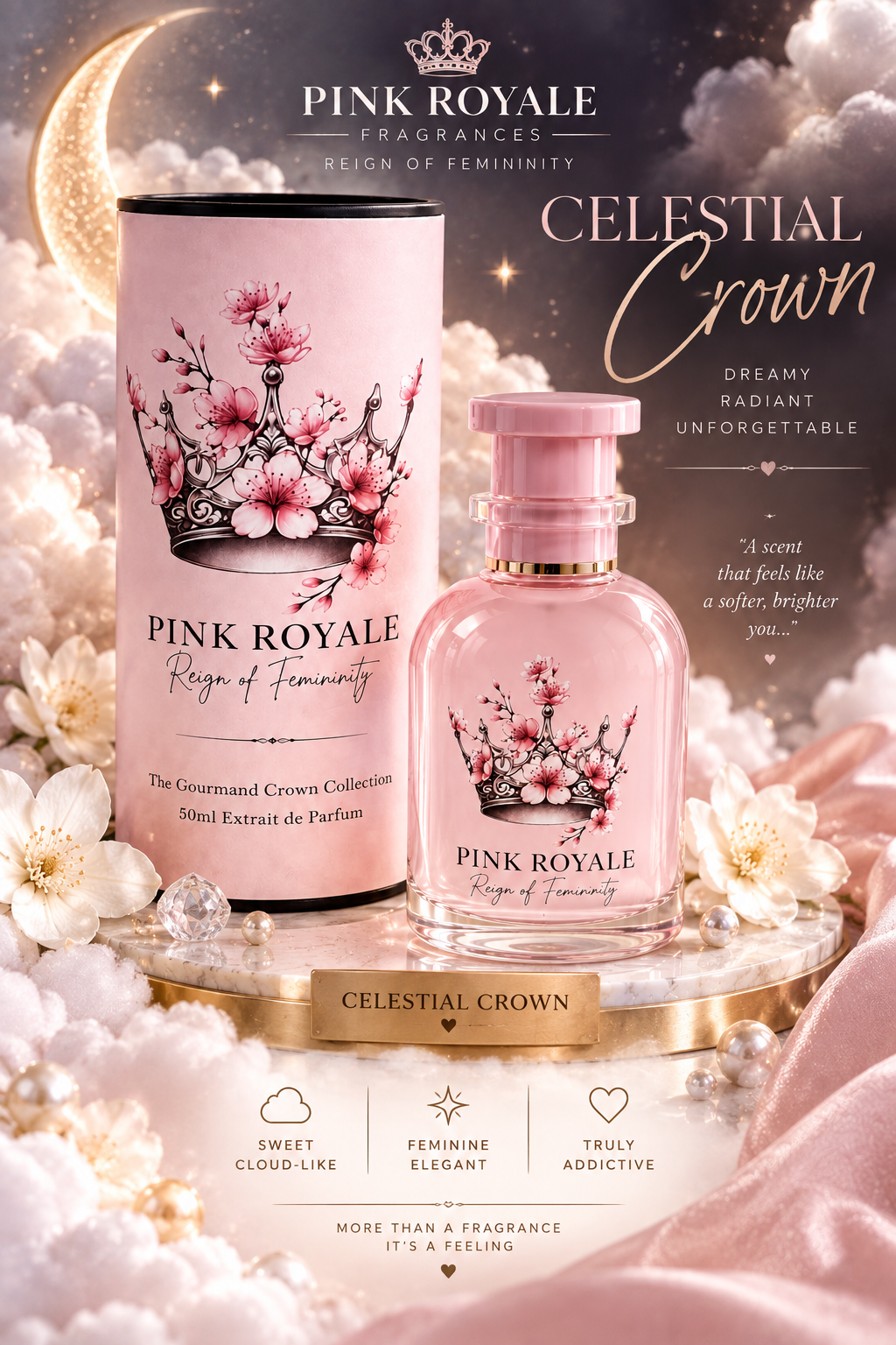 The Celestial Crown perfume packaging