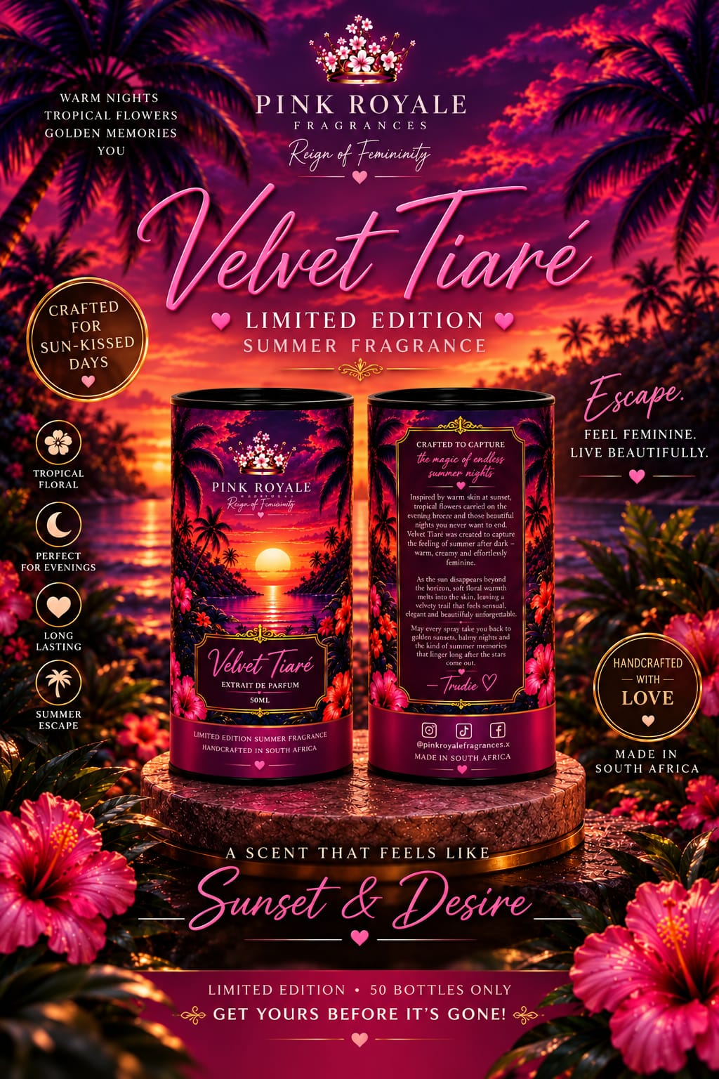 Velvet Tiaré perfume packaging